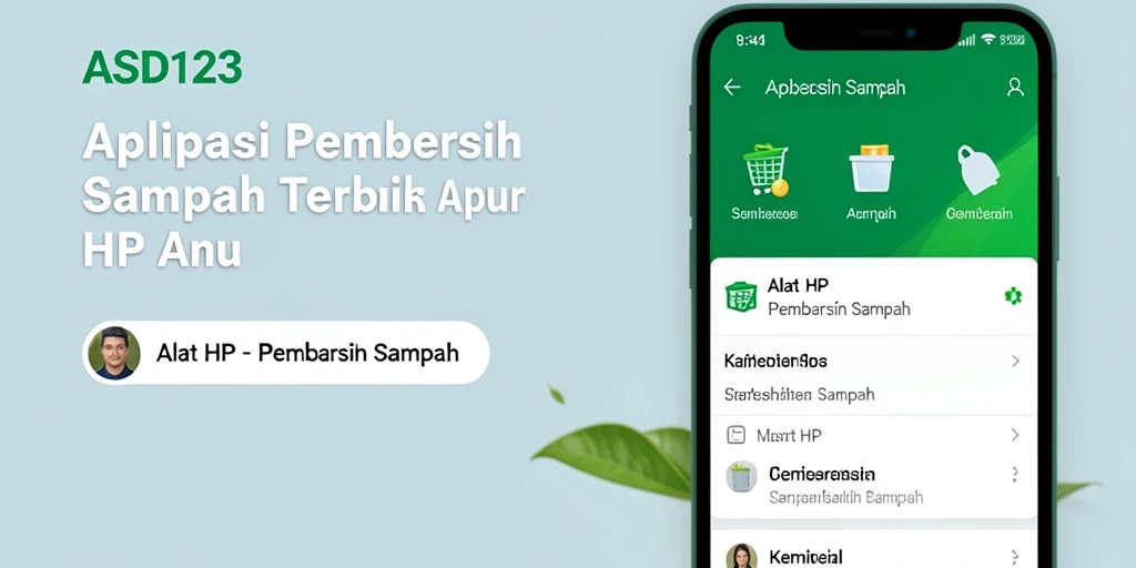 Tampilan antarmuka utama aplikasi Pembersih Sampah ASD123 yang intuitif.