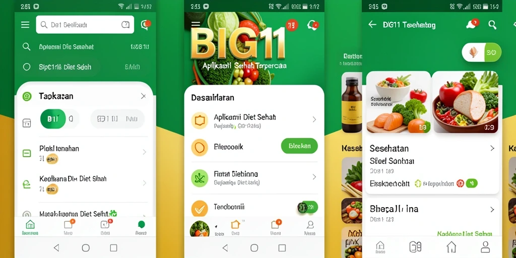 Tampilan antarmuka aplikasi BIG11 untuk Diet Sehat.