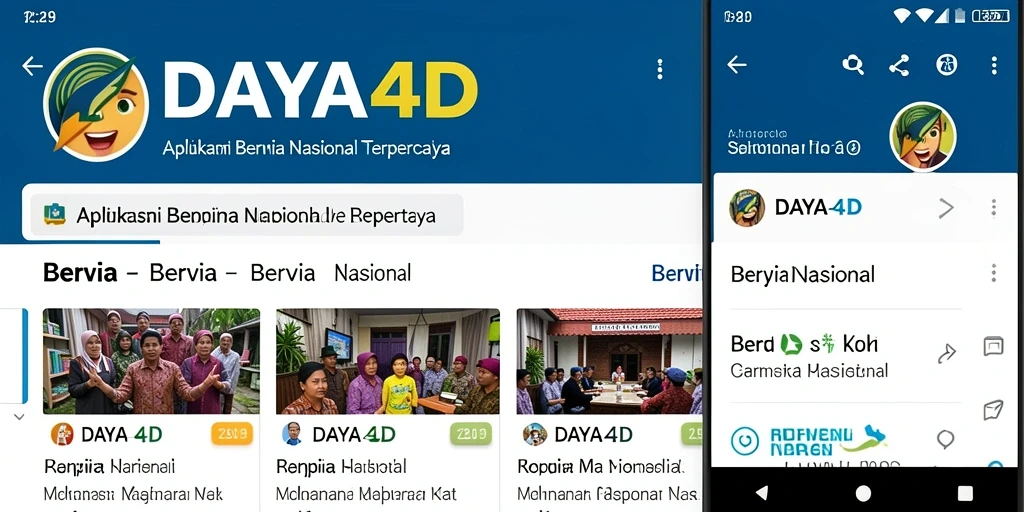 Tampilan antarmuka aplikasi DAYA4D untuk berita nasional.