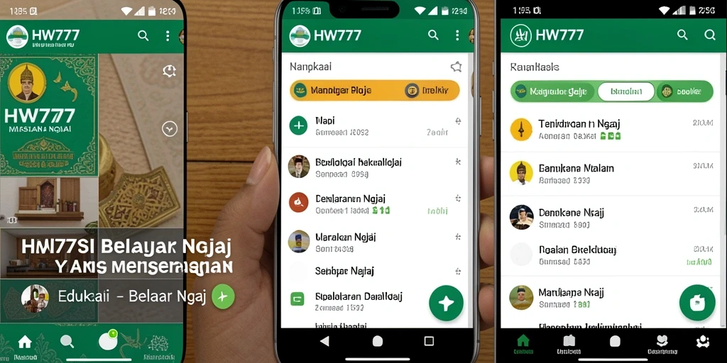Antarmuka menarik dan mudah digunakan untuk belajar Ngaji.