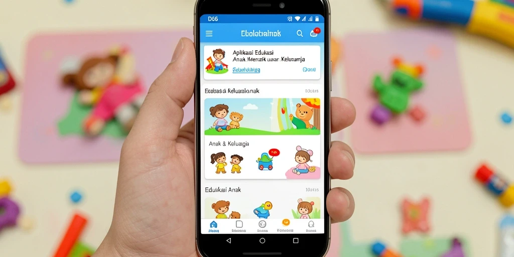 Tampilan antarmuka aplikasi Edukasi Anak yang menarik dan interaktif.