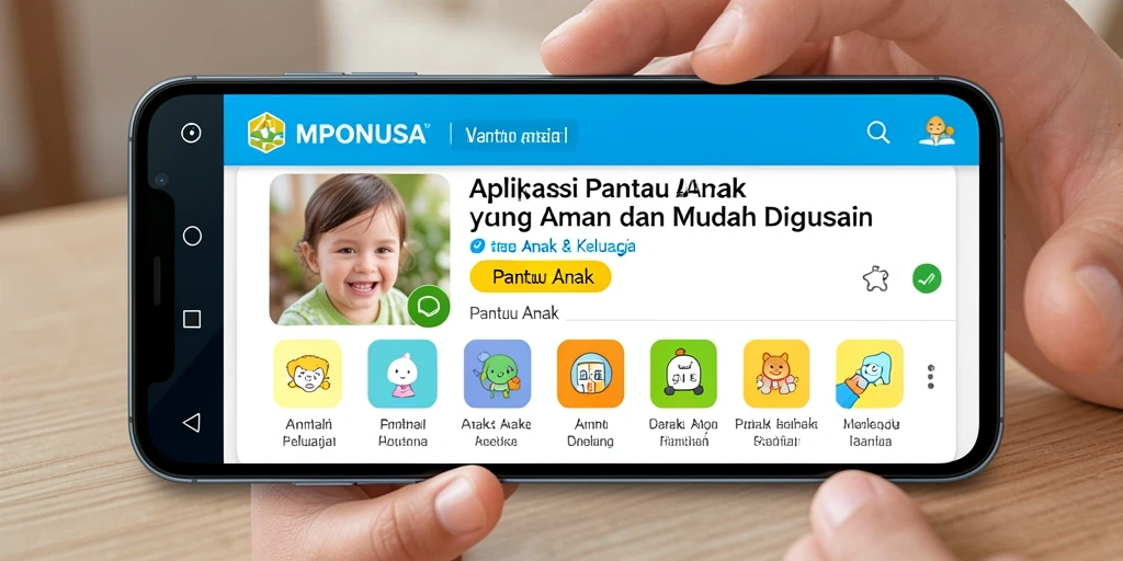 Tampilan antarmuka MPONUSA yang sederhana dan intuitif untuk memantau anak.