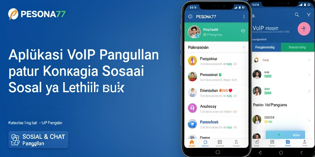 Tampilan antarmuka utama PESONA77 dengan fitur VoIP Panggilan.