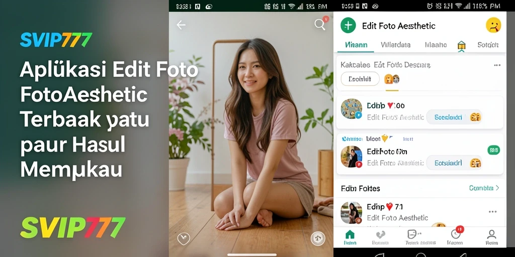 Antarmuka SVIP777 yang memukau untuk Edit Foto Aesthetic.