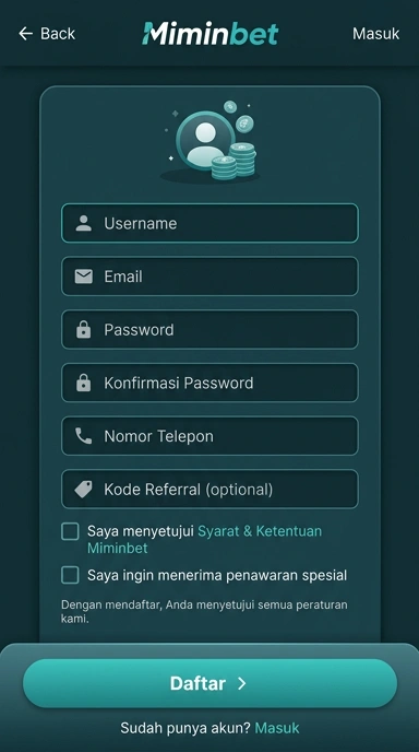 Cara Mudah Registrasi Akun Miminbet untuk Android